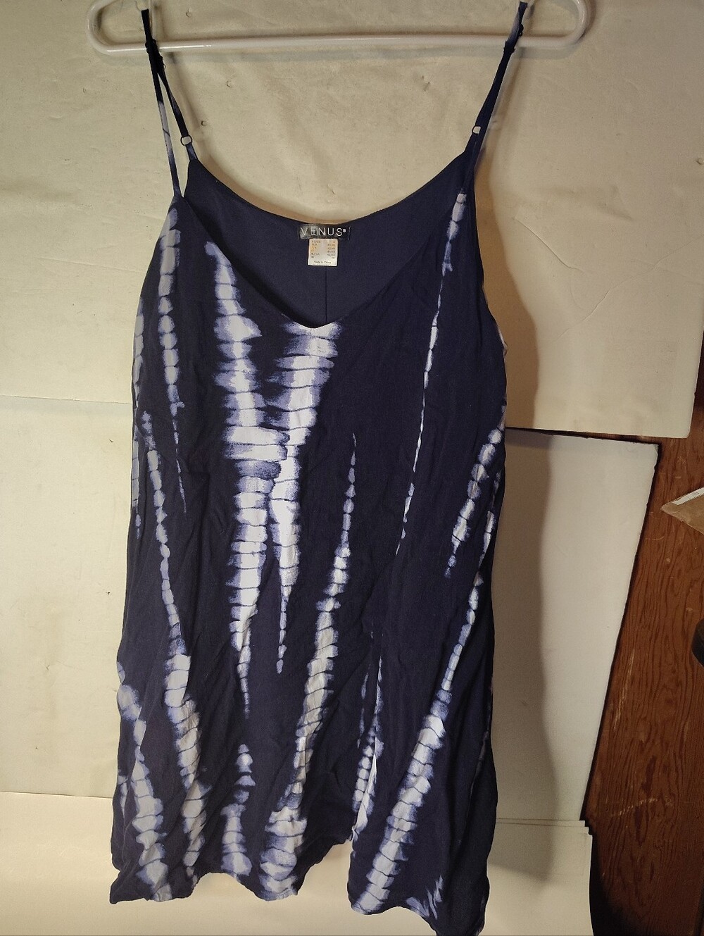Venus Spaghetti Strap Tie Dye Dress Blue Size Medium